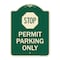 Signmission Stop Permit Parking With StopHeavy-Gauge Aluminum Architectural Sign, 24" x 18", G-1824-22863 A-DES-G-1824-22863 - alternate 1